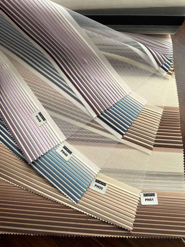 پرده زبرا پلیسه دو رنگ مدل ویکتوریا کد PH